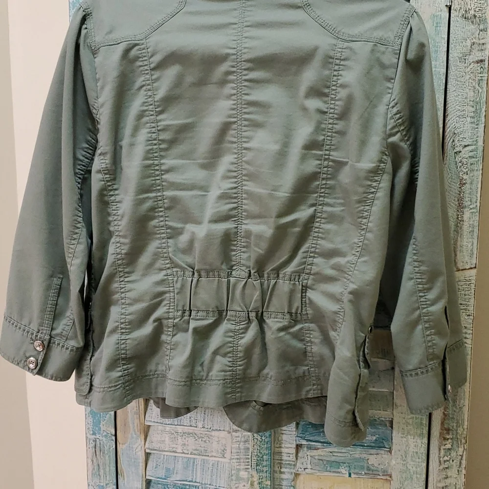 White House Black Market Olive Green Utility Bomber Jacket